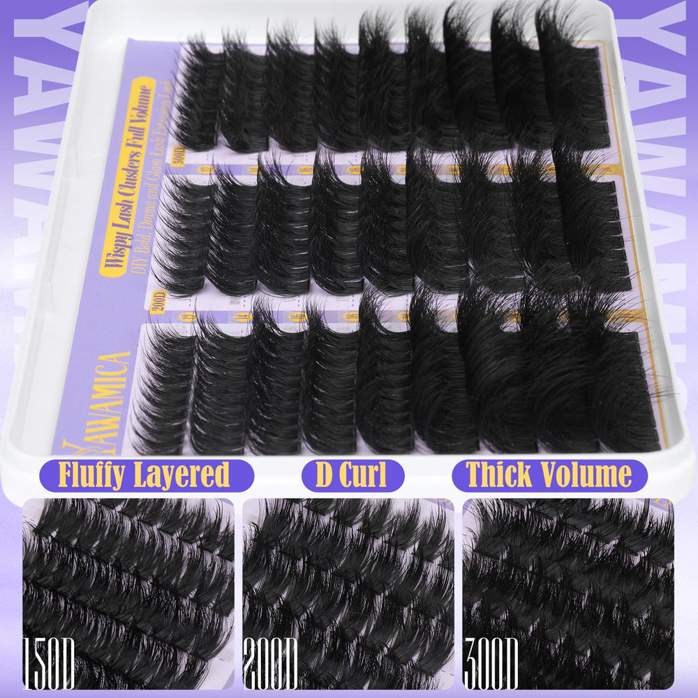 Yawamica long-wear clusters resist humidity and blinking all day.
