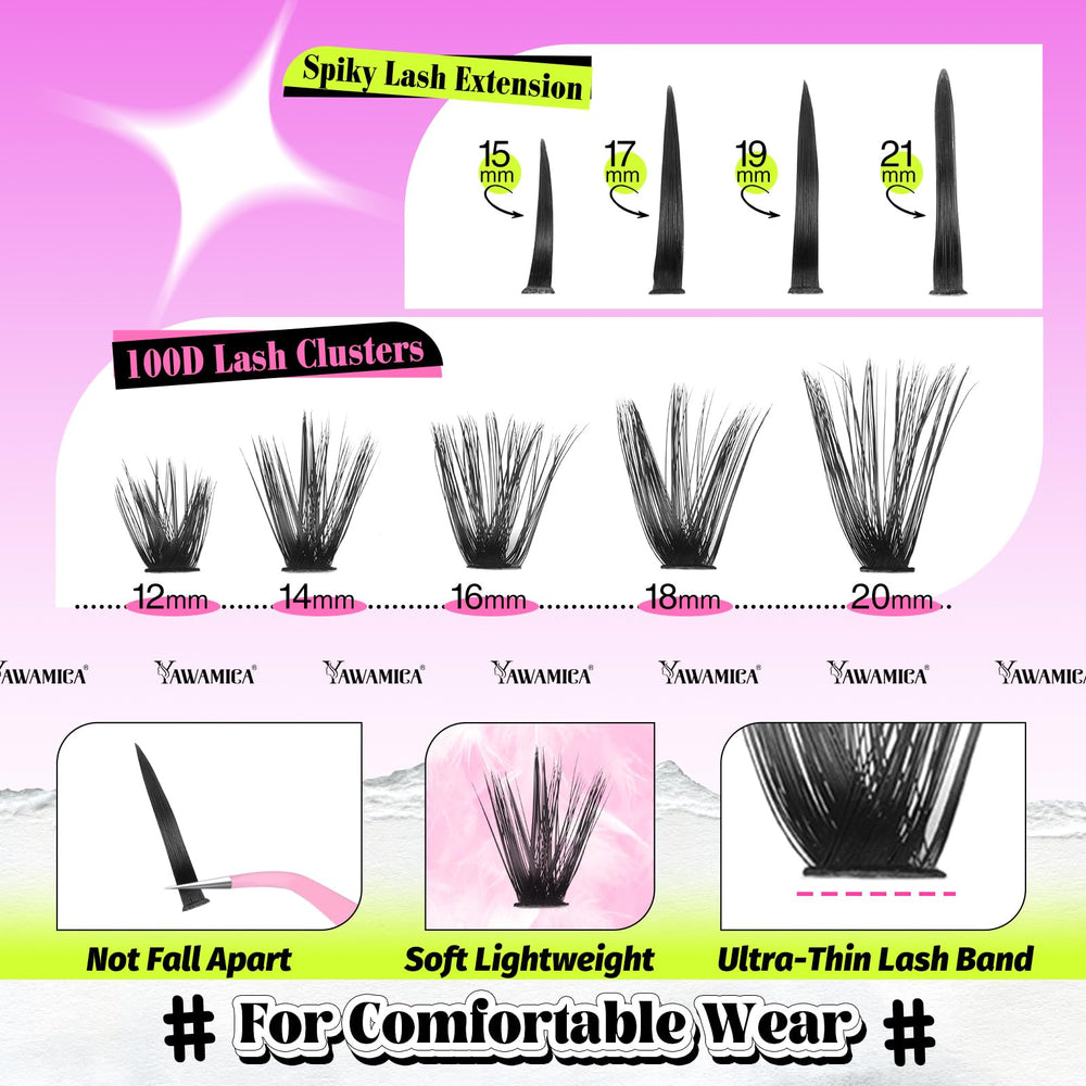 Yawamica manga lash look collection highlights spiky and wispy mix.