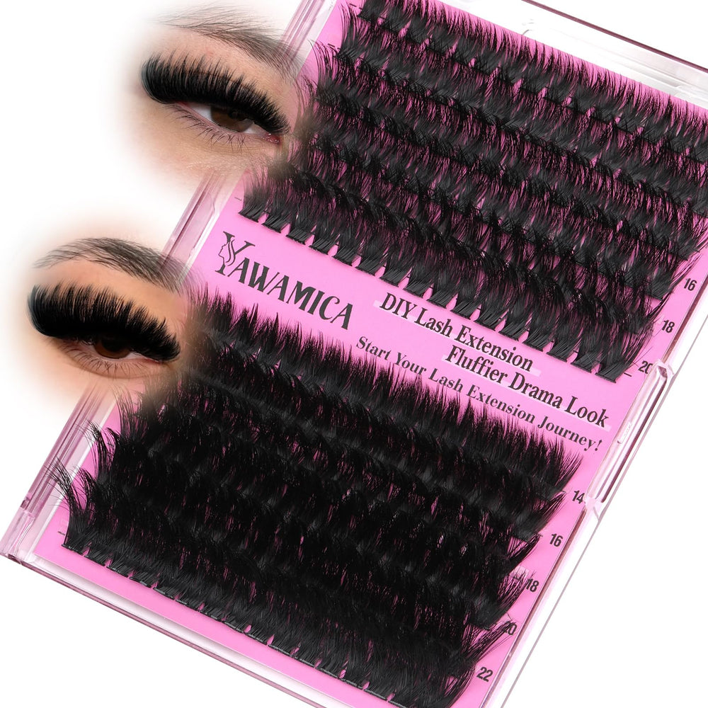 Yawamica mixed-volume clusters; versatile looks from daily chic to dramatic glam.