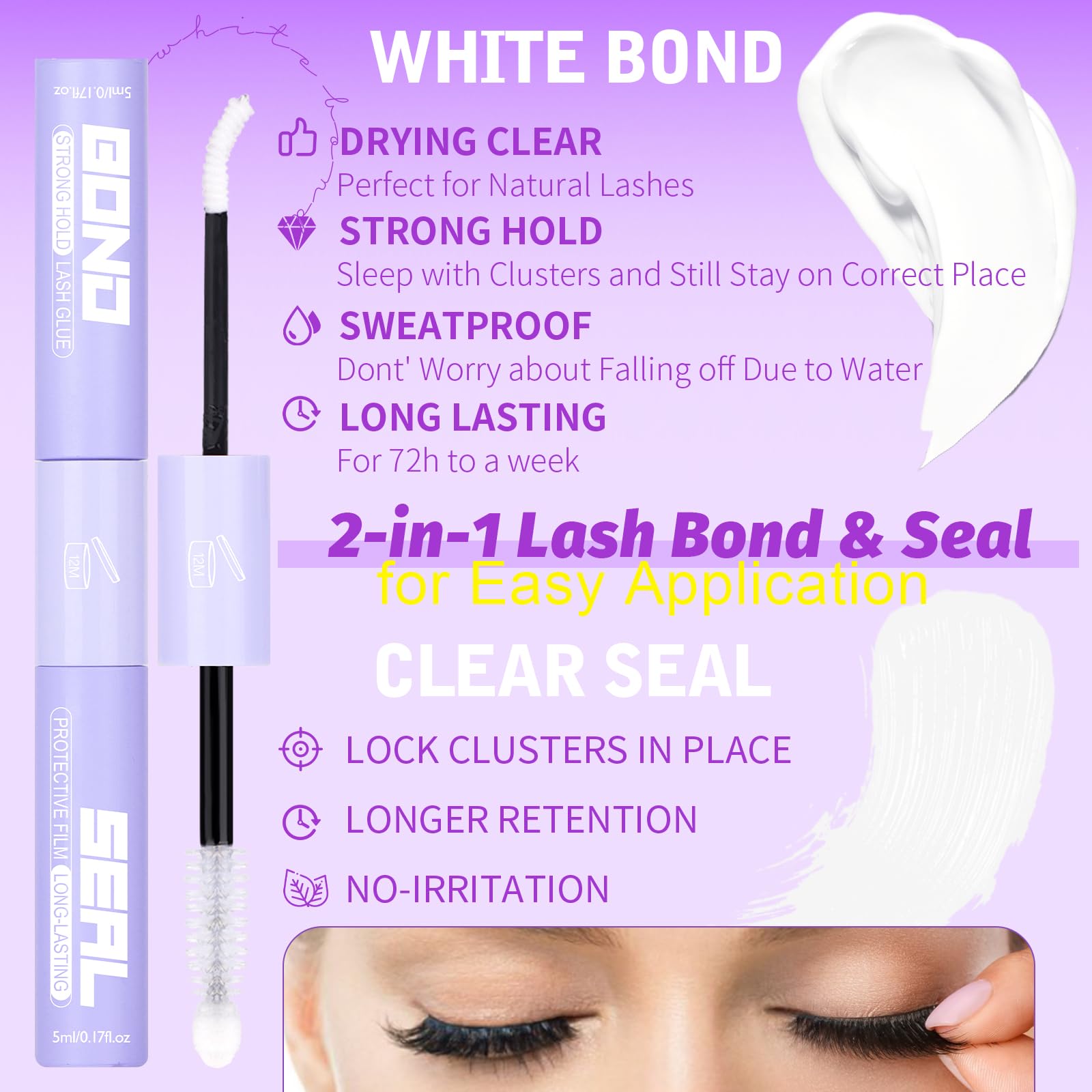 Yawamica natural doll-eye look with tapered clusters