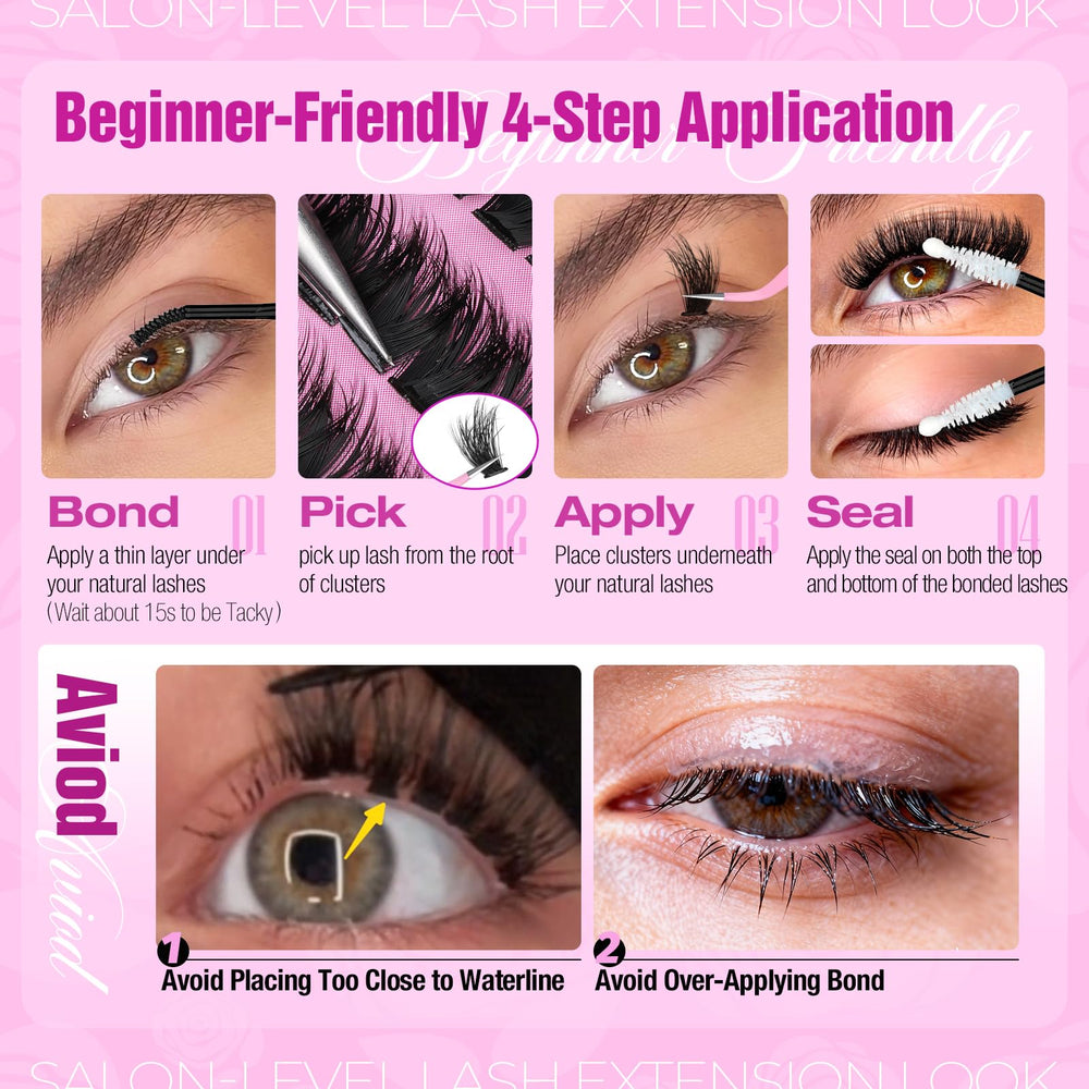 Yawamica salon-inspired soft glam look with wispy clusters for a polished vibe.