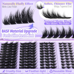 Yawamica soft thin band lashes offering all-day comfort.