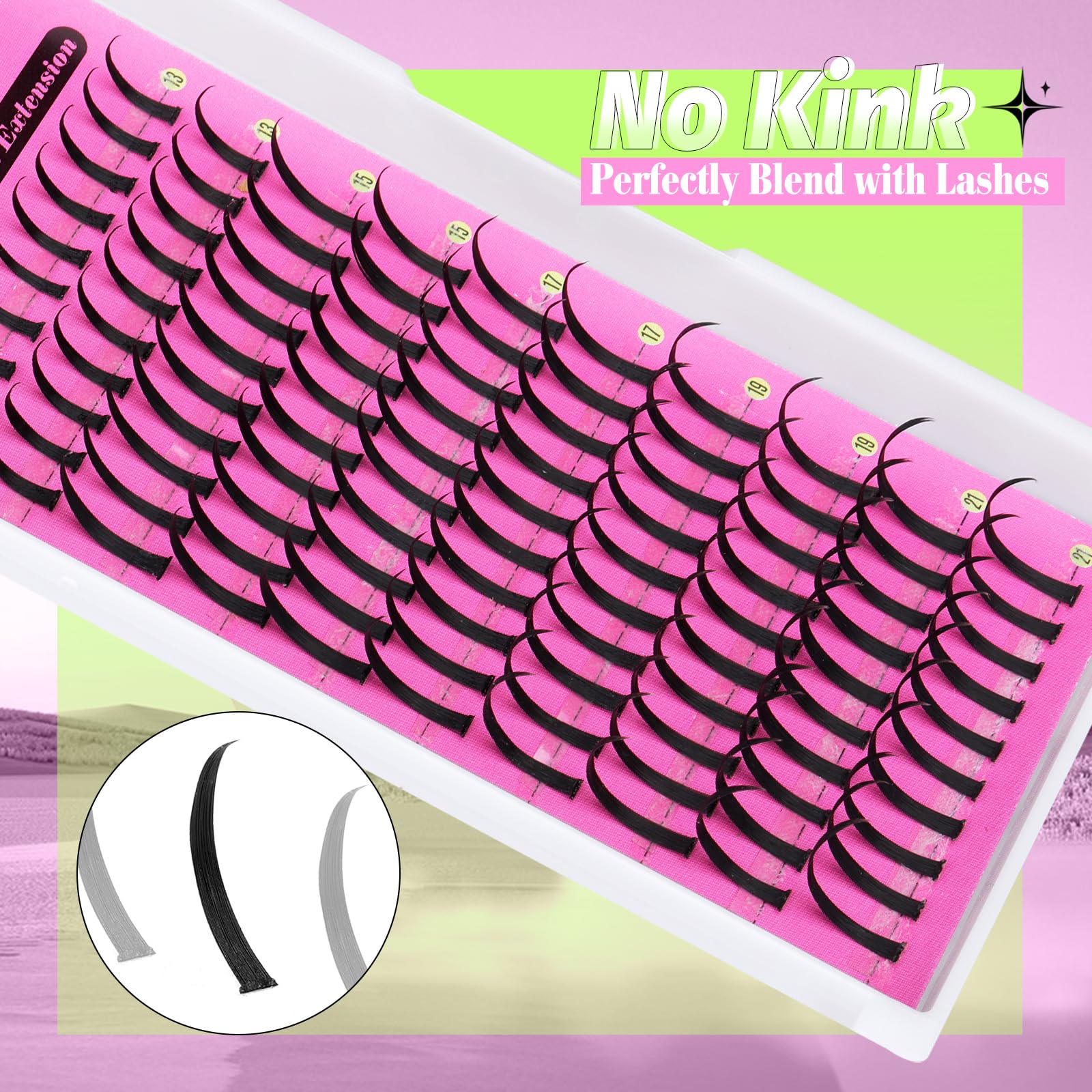 Yawamica spiky lash extensions promote easy application under cluster lashes