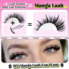 Yawamica spiky lashes, 13-21mm mix, ideal for manga-inspired volume