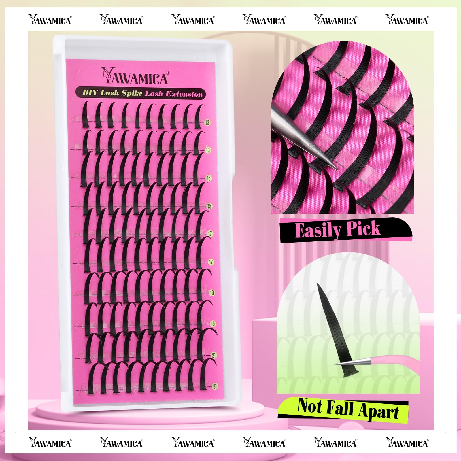 Yawamica spiky lash extensions feature a soft-band, comfortable all-day wear