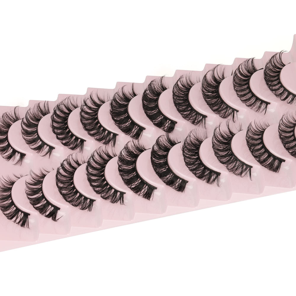 Yawamica strip lashes pack closeup shows fine silk fibers and a flexible band.