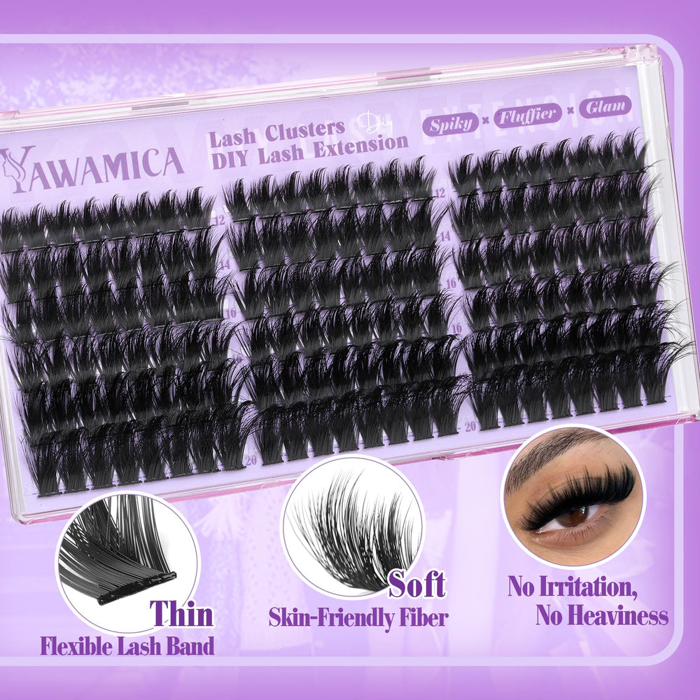 Yawamica varied-length clusters to mix natural and dramatic styles