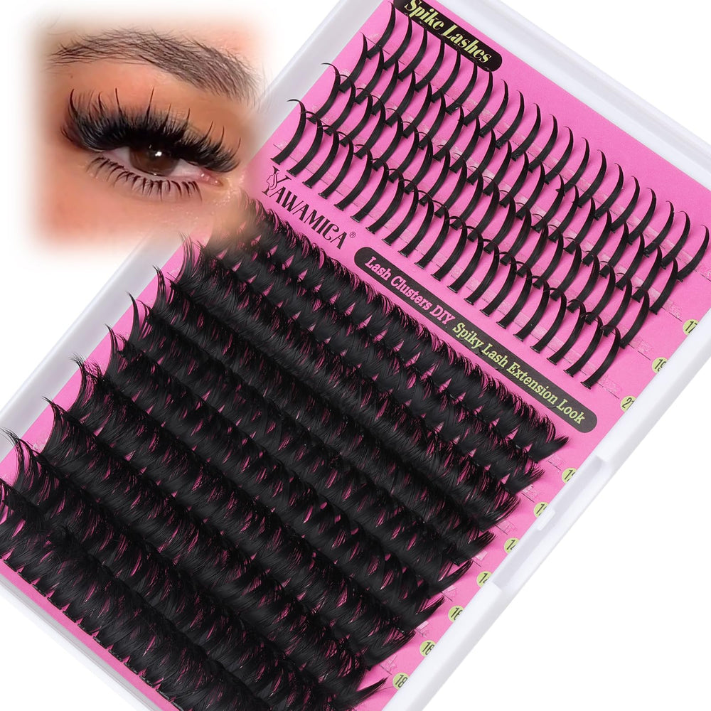 Yawamica 100D volume lash clusters 12-20mm for a fuller, natural-looking lash line.