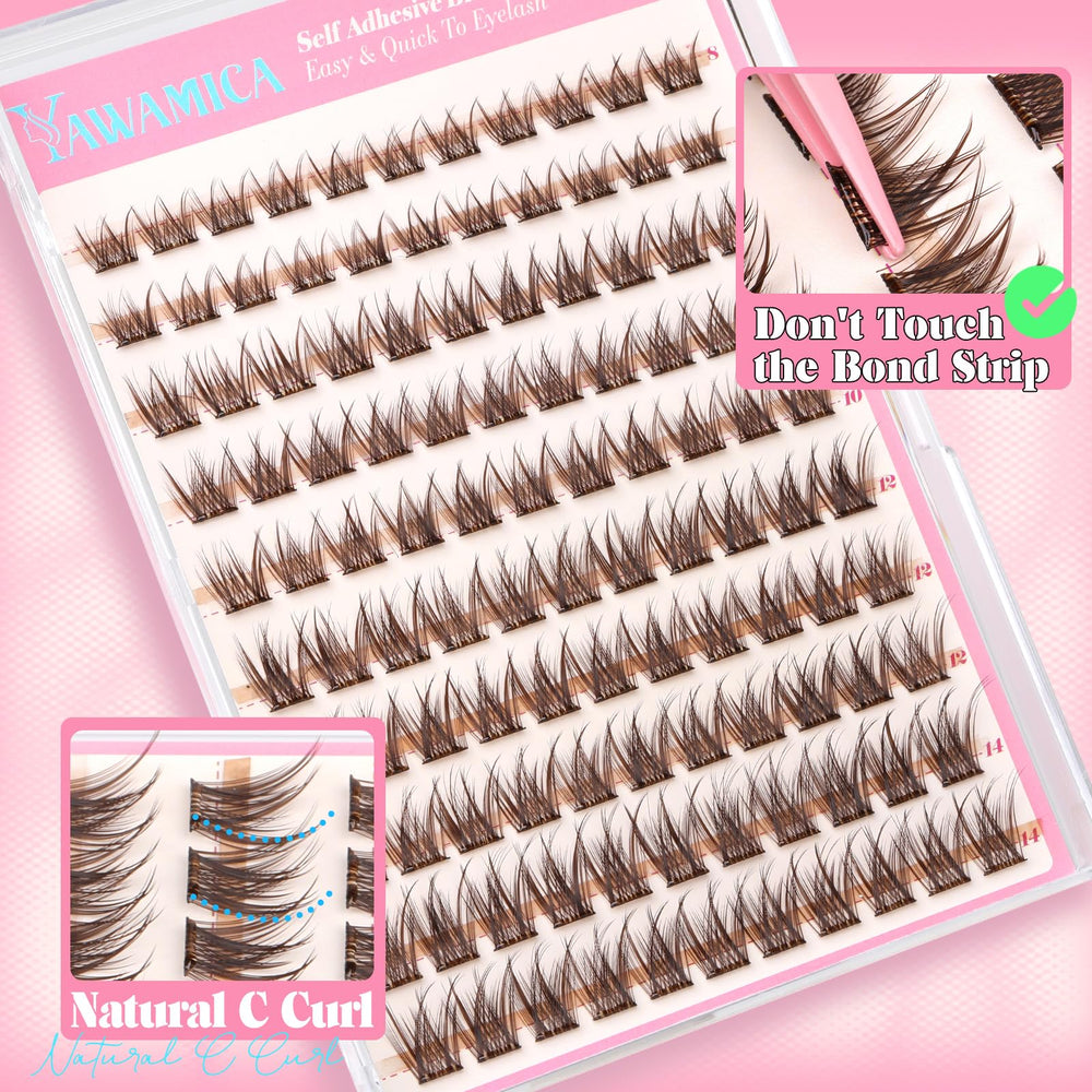 Yawamica waterproof hold cluster lashes designed for reliable all-day wear