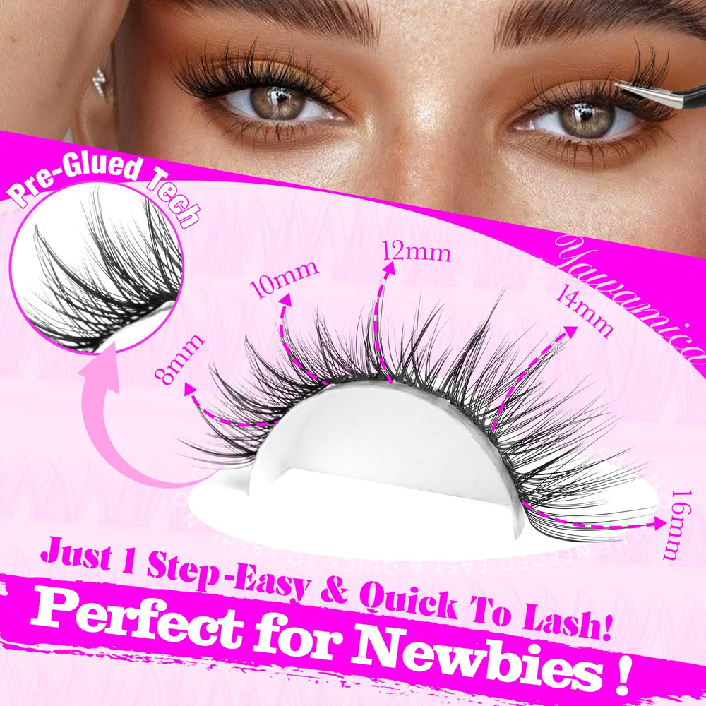 Yawamica wispy clusters 10mm close-up for a fuller transition between lengths.