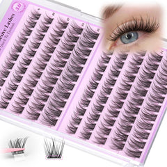Yawamica wispy clusters 8mm close-up for natural daily look and easy application.