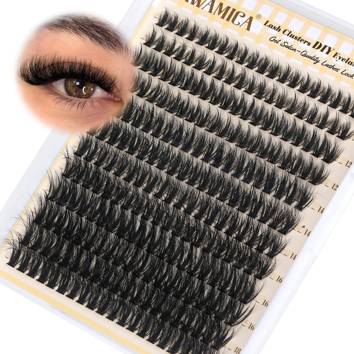 Yawamica Wispy Lash Clusters for DIY application, natural lash boost at home