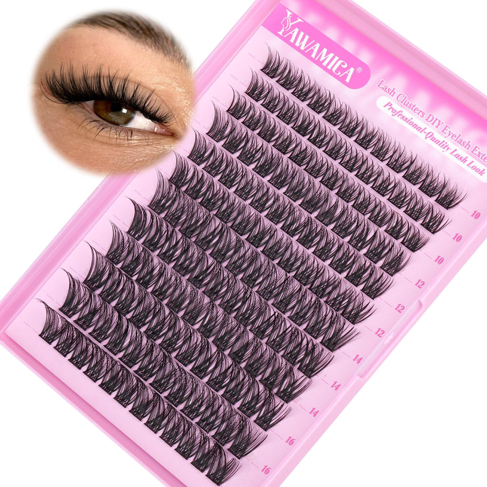 Yawamica Wispy Lash Clusters DIY kit in use for quick enhancements.