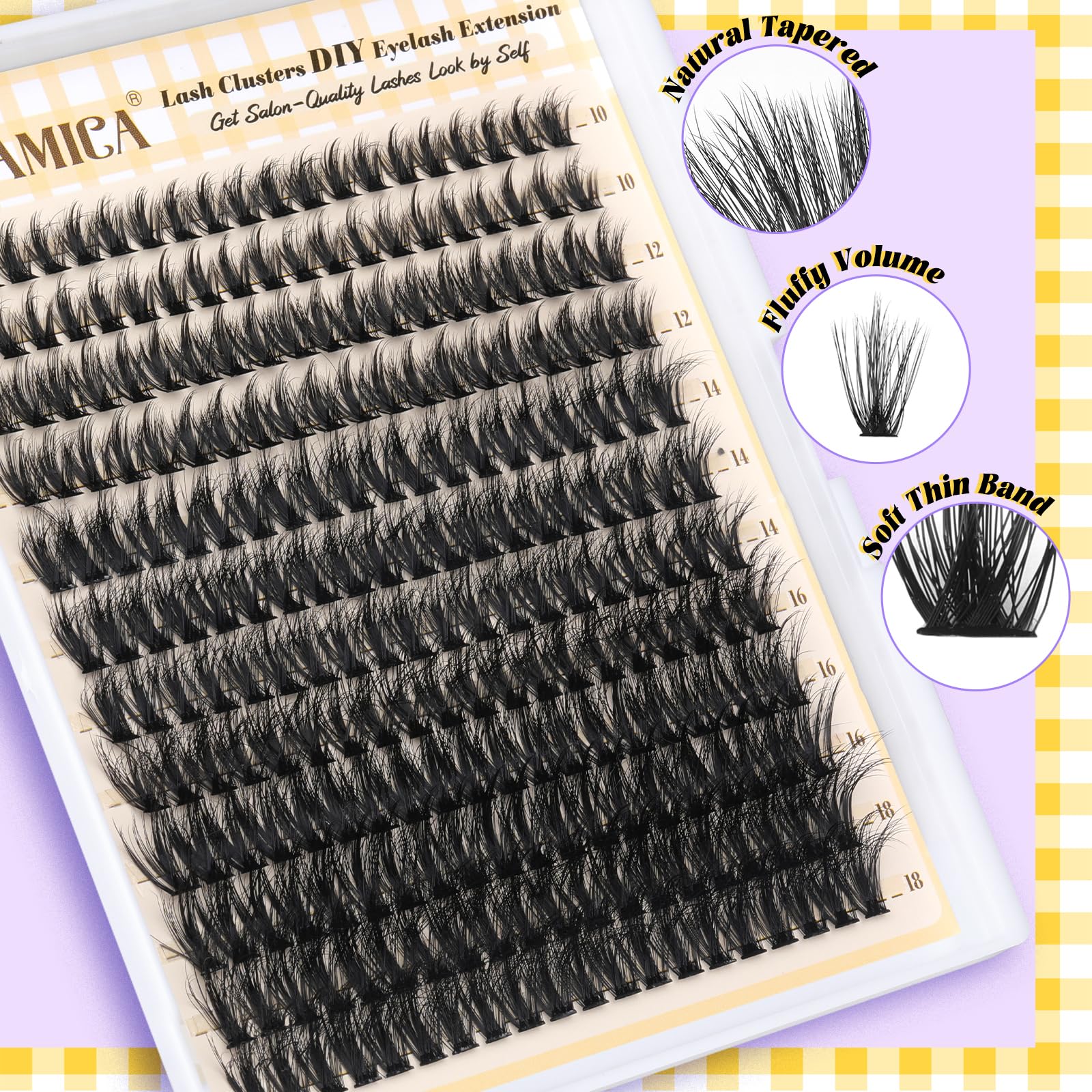 Yawamica Wispy Lash Clusters doll eye look for wider, brighter eyes
