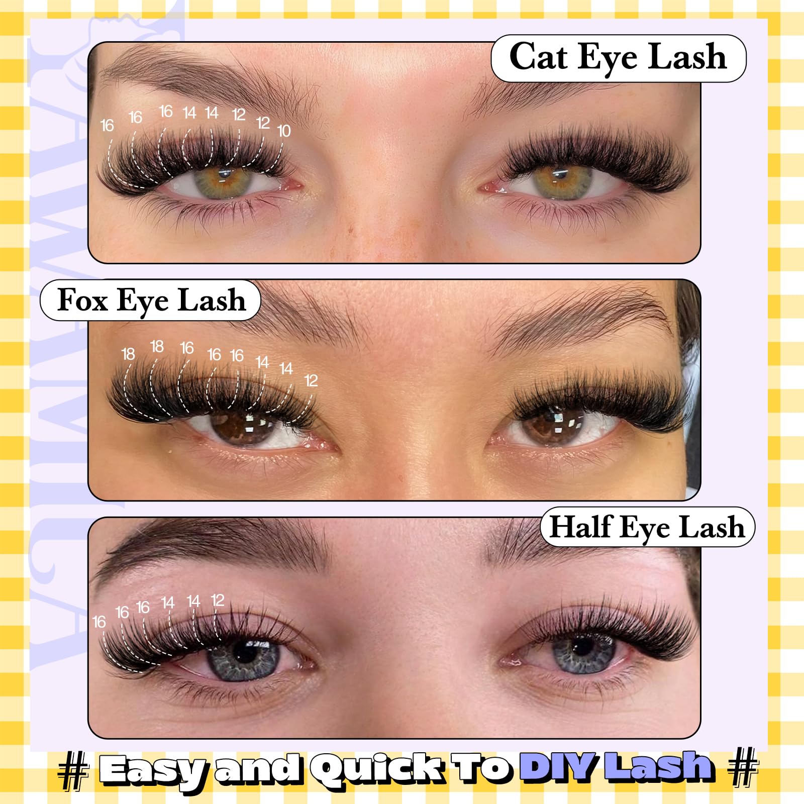 Yawamica Wispy Lash Clusters half lash for subtle daytime enhancement