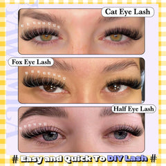 Yawamica Wispy Lash Clusters half lash for subtle daytime enhancement