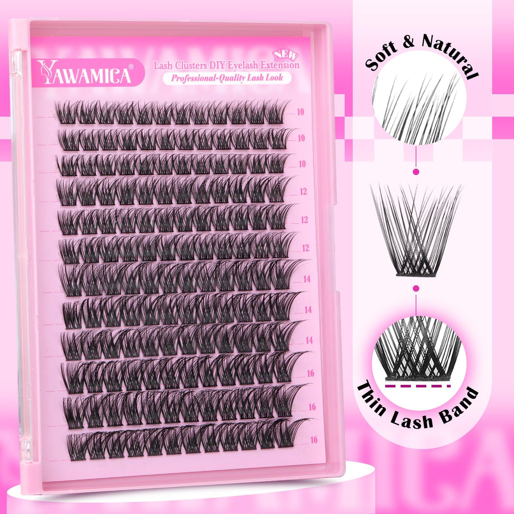 Yawamica Wispy Lash Clusters natural look close-up for everyday beauty.