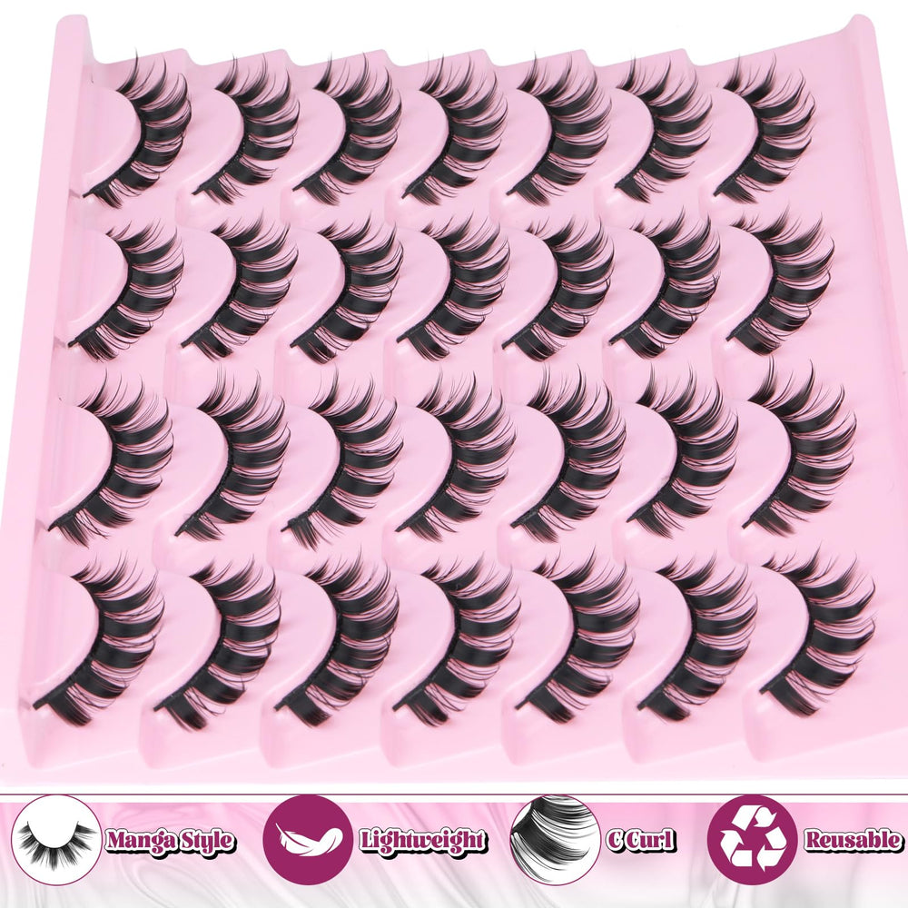 Yawamica Wispy Manga Lashes doll-like extension effect for salon-quality at home.