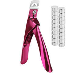 Yaya Nails acrylic nail clipper with magnets showing precise length control for acrylic applications.