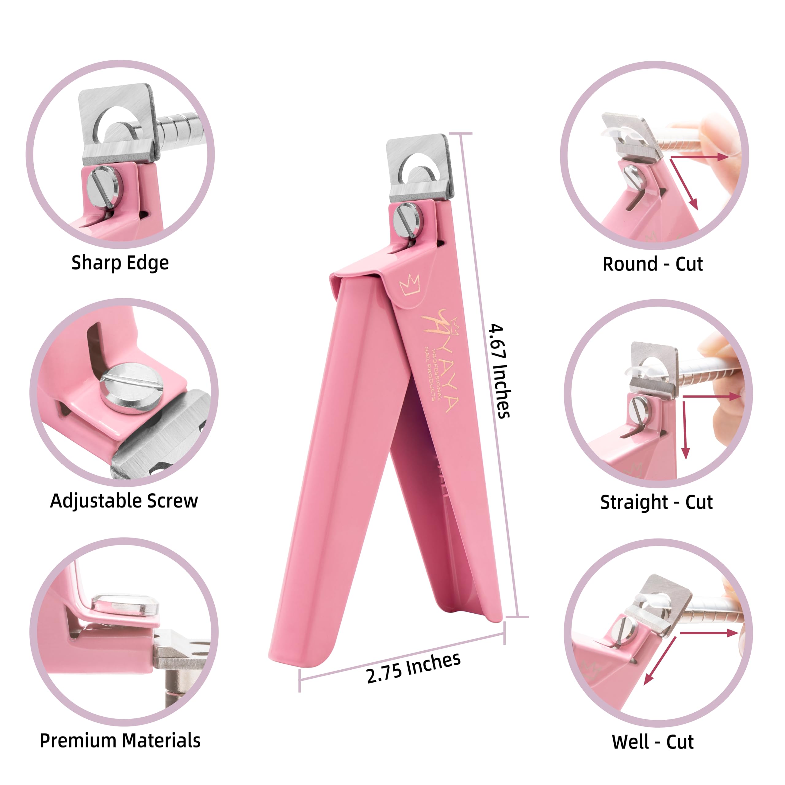 YAYA NAILS adjustable blade and strong spring simplify clipping with control.
