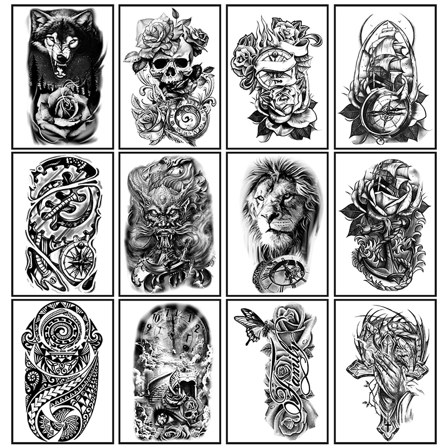 Yazhiji 24 small tattoo sheets for precise accents and cosplay.