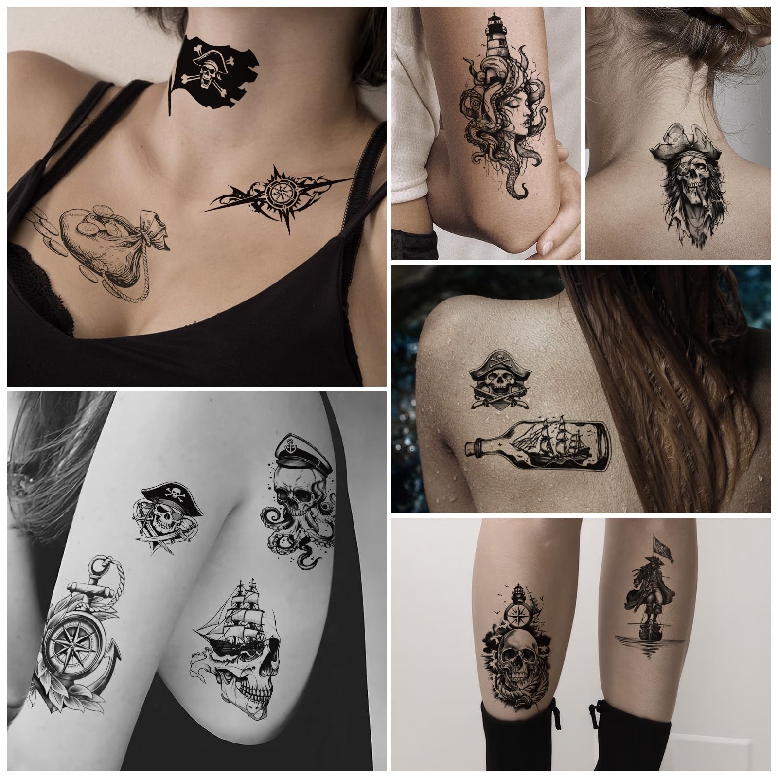 Tatuaje Yazhiji cráneo cruzados: estilo rebelde para todos