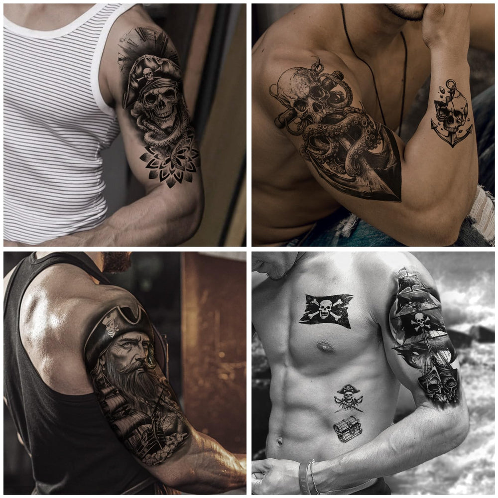 Tatuaje Yazhiji gorras pirata: detalles divertidos para niños y adultos