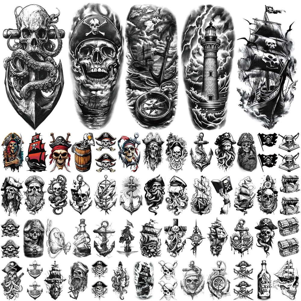 Tatuaje Yazhiji pirata ancla: look náutico duradero para cualquier outfit