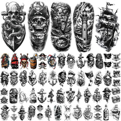 Tatuaje Yazhiji pirata ancla: look náutico duradero para cualquier outfit