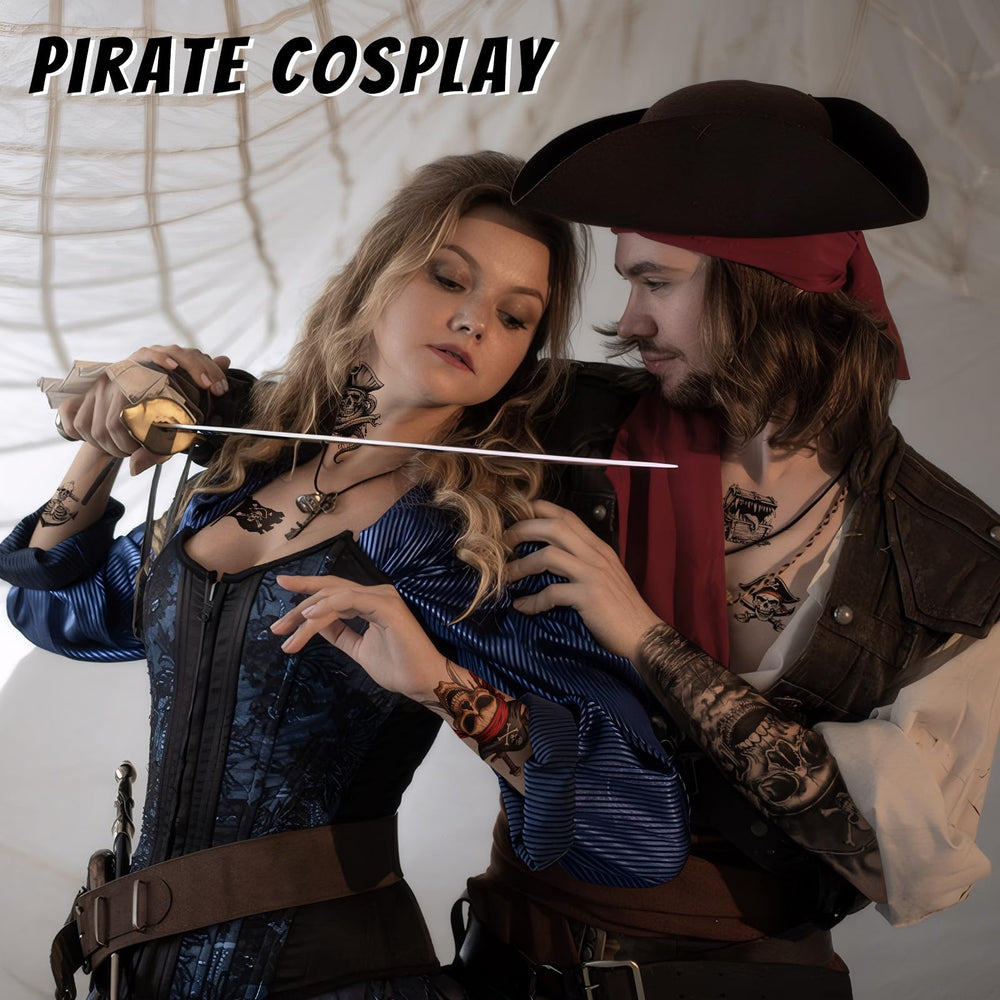Tatuaje Yazhiji pirata velero: detalle elegante para eventos