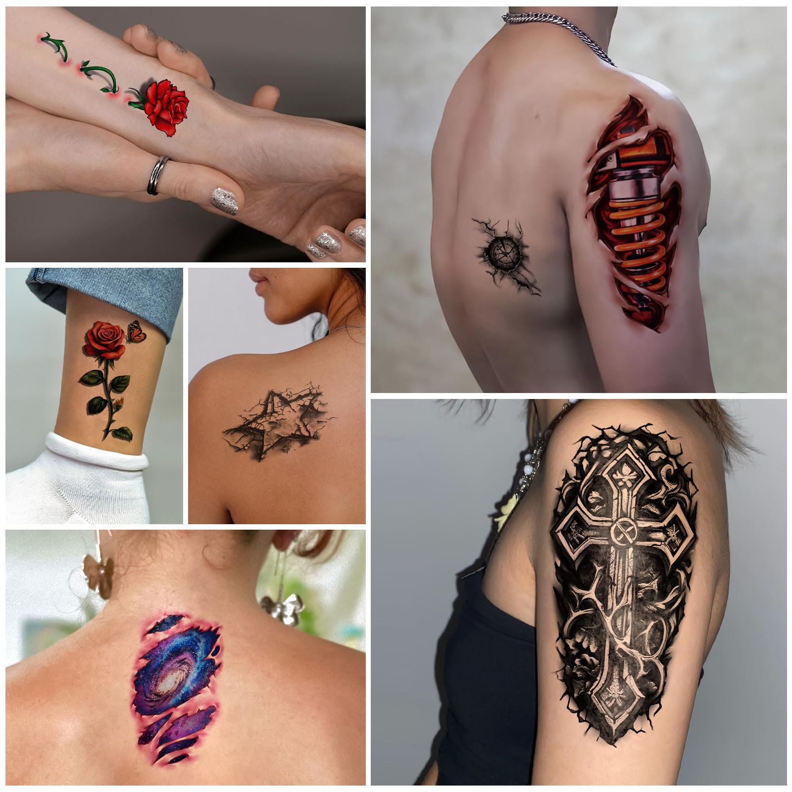 Tatuaje Yazhiji corazón 3D realista para expresar estilo en cualquier ocasión