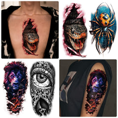 Tatuaje Yazhiji dragón 3D realista para fiestas y creatividad