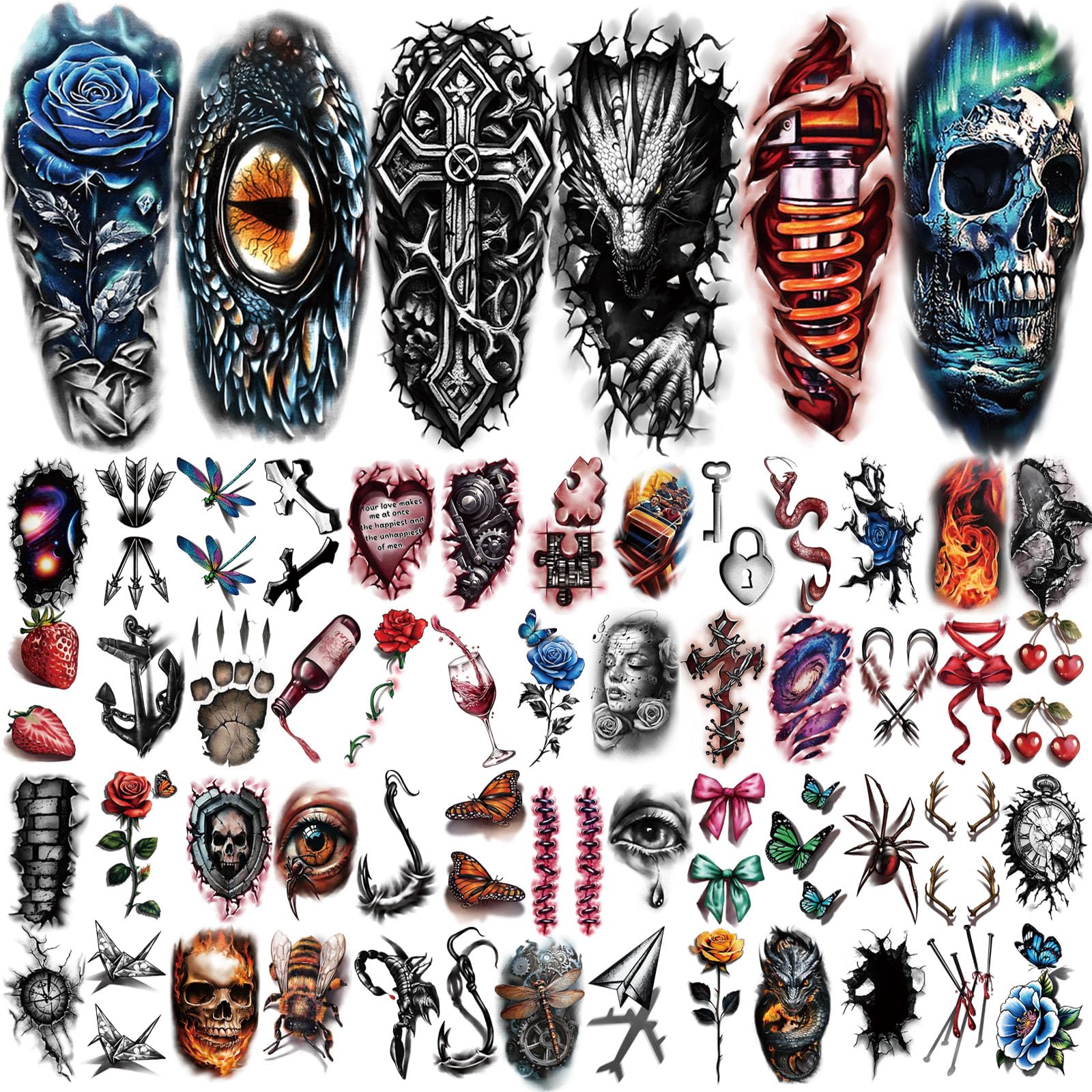Tatuaje Yazhiji tigre 3D realista para eventos y estilos audaces