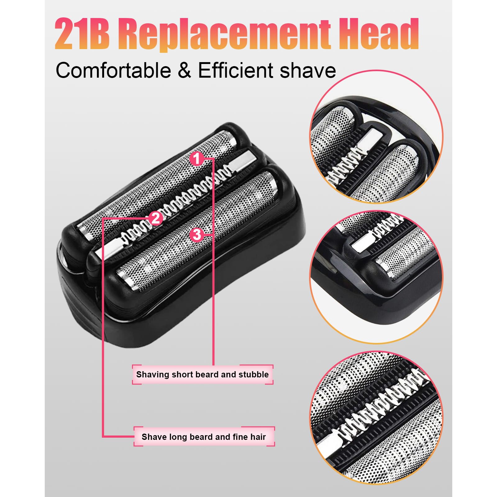 YAZIYIR Series 3 21B replacement head pack two heads for convenience.