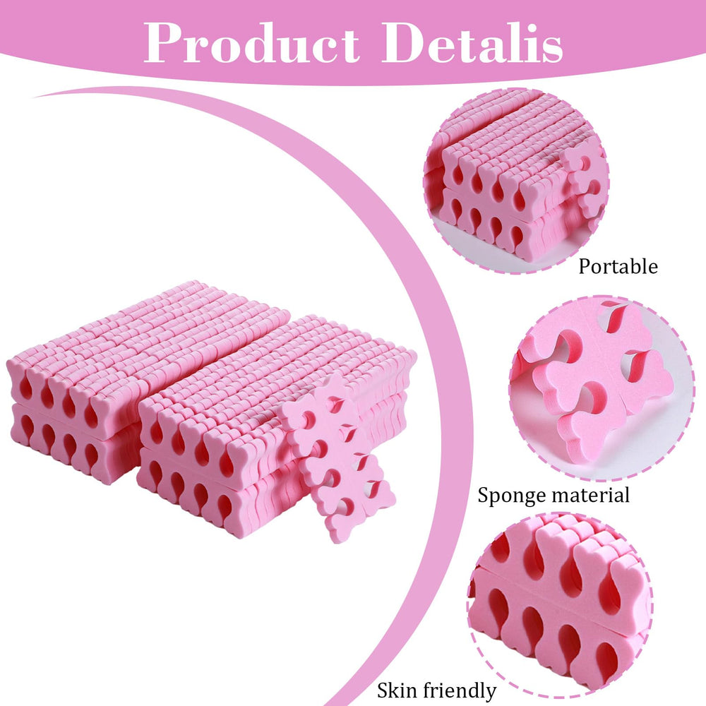 Heart-design toe separators are used for efficient pedicure sessions