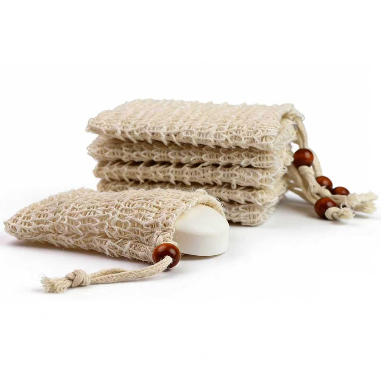 Bolsa jabon sisal YBONRSQ lote-6 para ducha y exfoliacion suave.