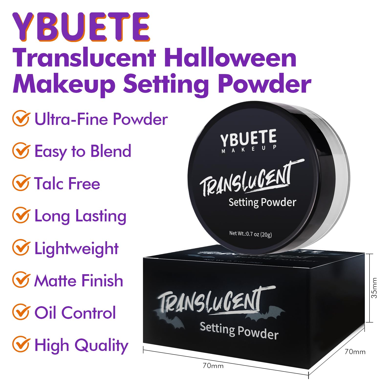 YBUETE daily makeup powder keeps skin comfortable all day.