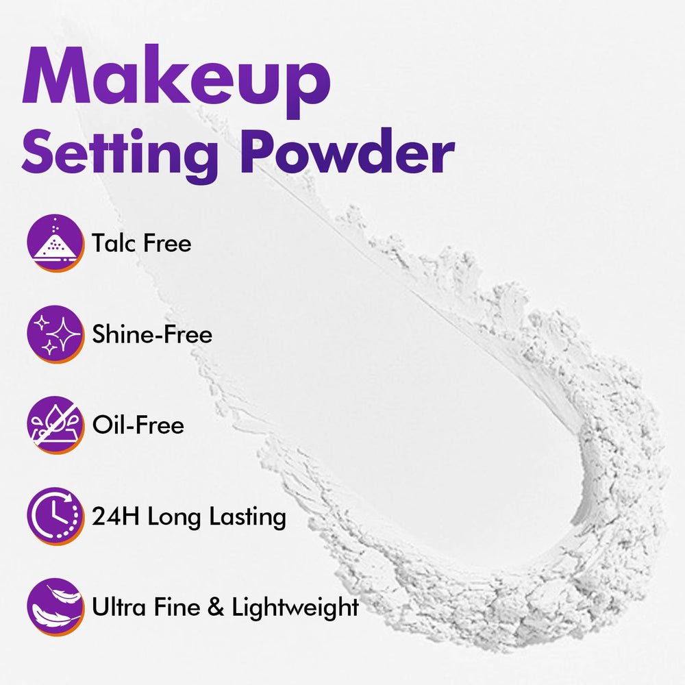 YBUETE loose powder with sifter for even, lightweight application.