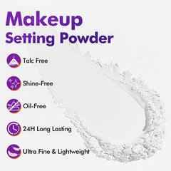 YBUETE loose powder with sifter for even, lightweight application.
