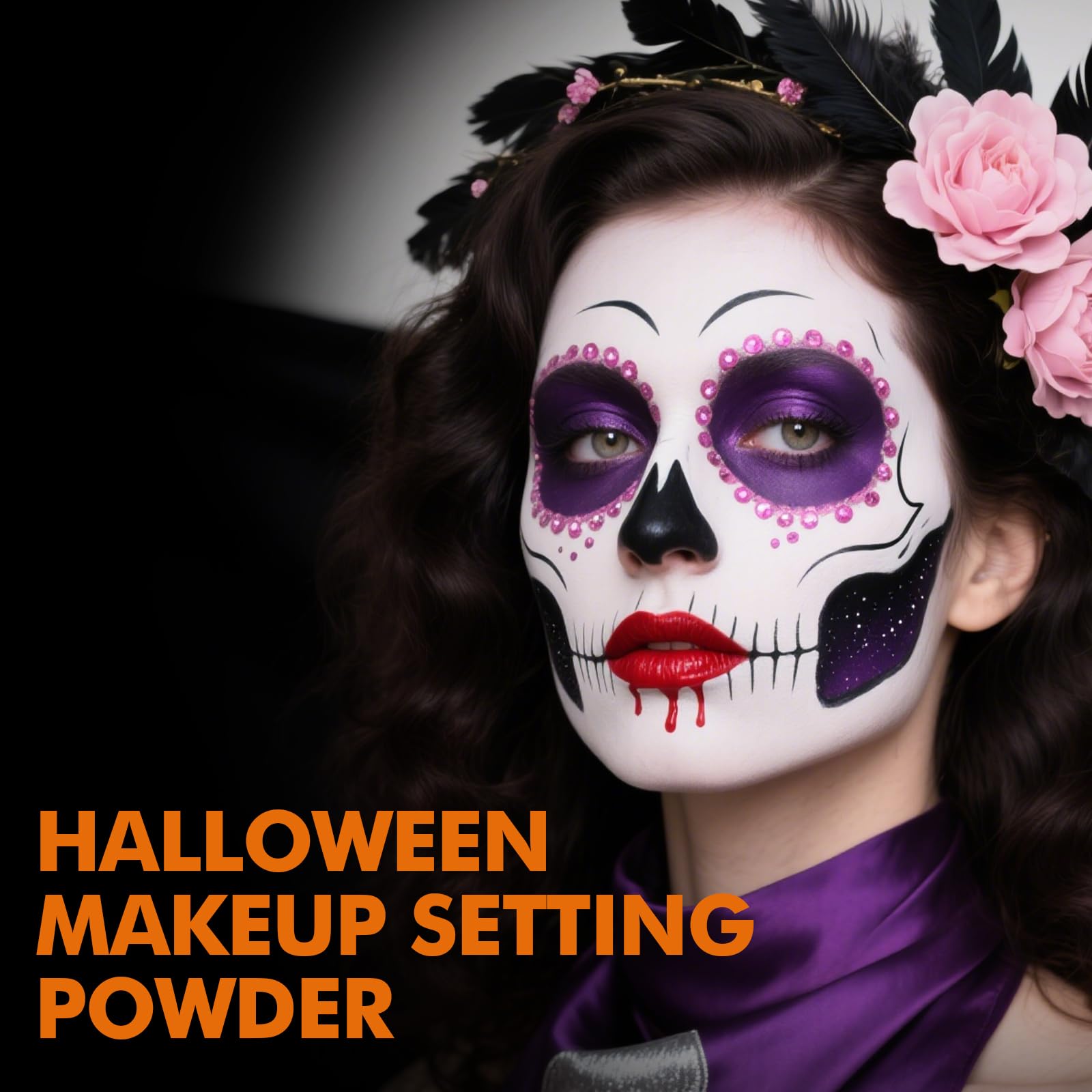 YBUETE powder delivers a matte finish suitable for lips and eyes.