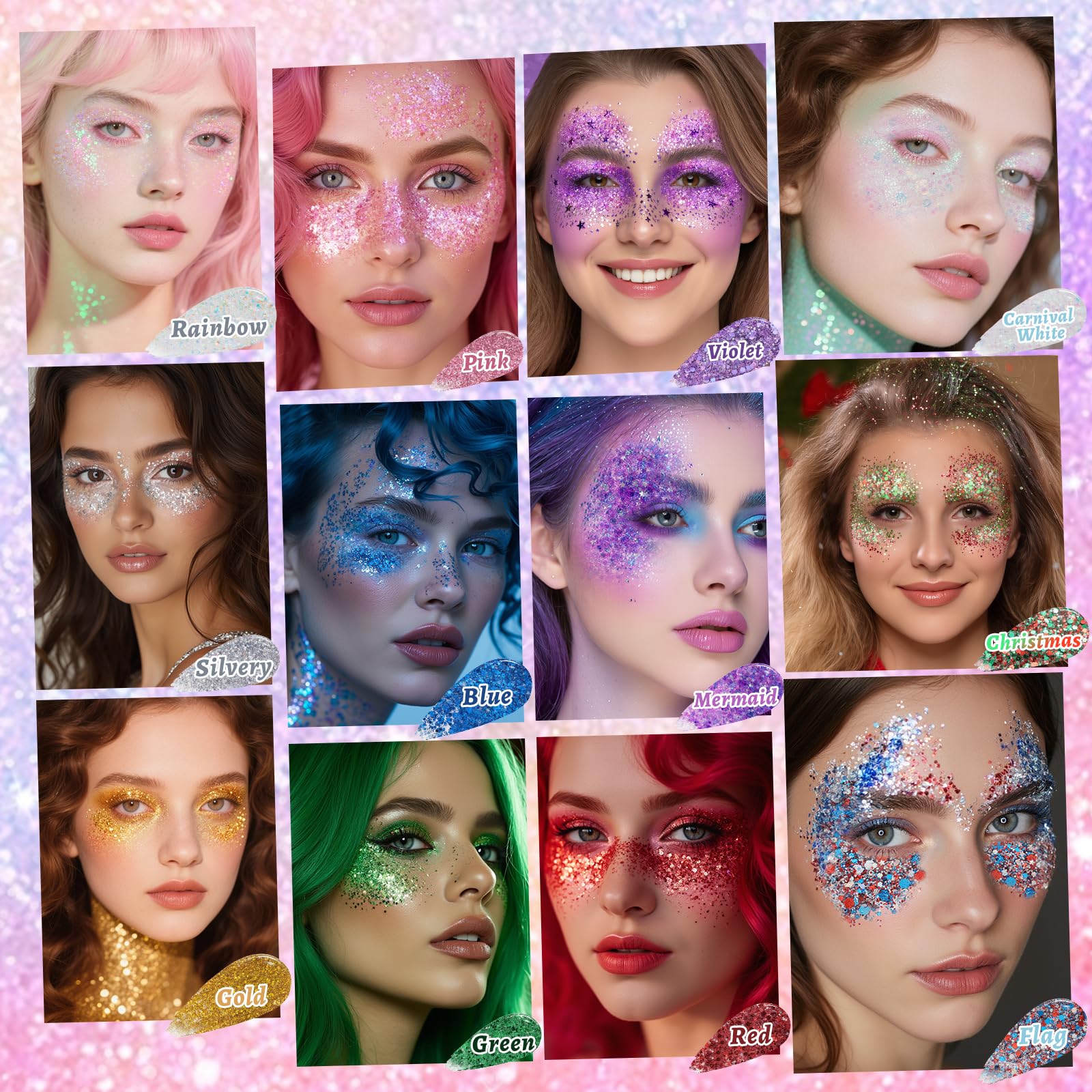 YBUETE Rainbow Glitter Stick removal uses your usual makeup remover oil