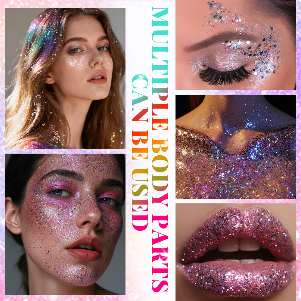 YBUETE Rainbow Glitter Stick creates festival ready shine under sun and lights