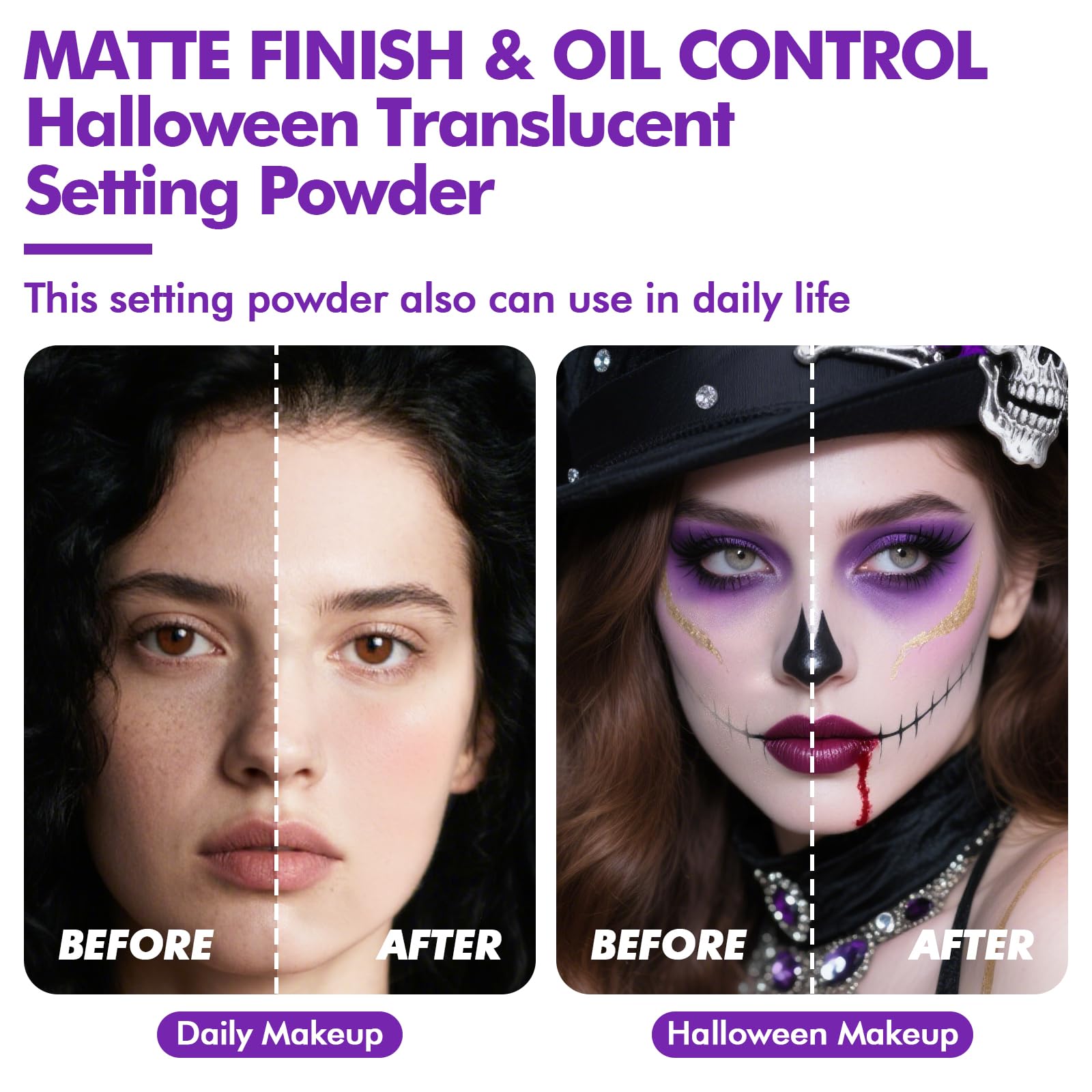 YBUETE setting powder controls oil for a natural look.