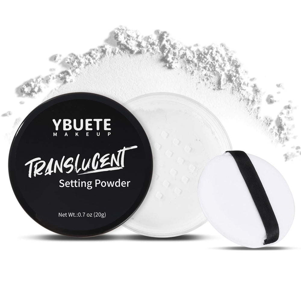 YBUETE translucent powder bottle delivers breathable matte finish.