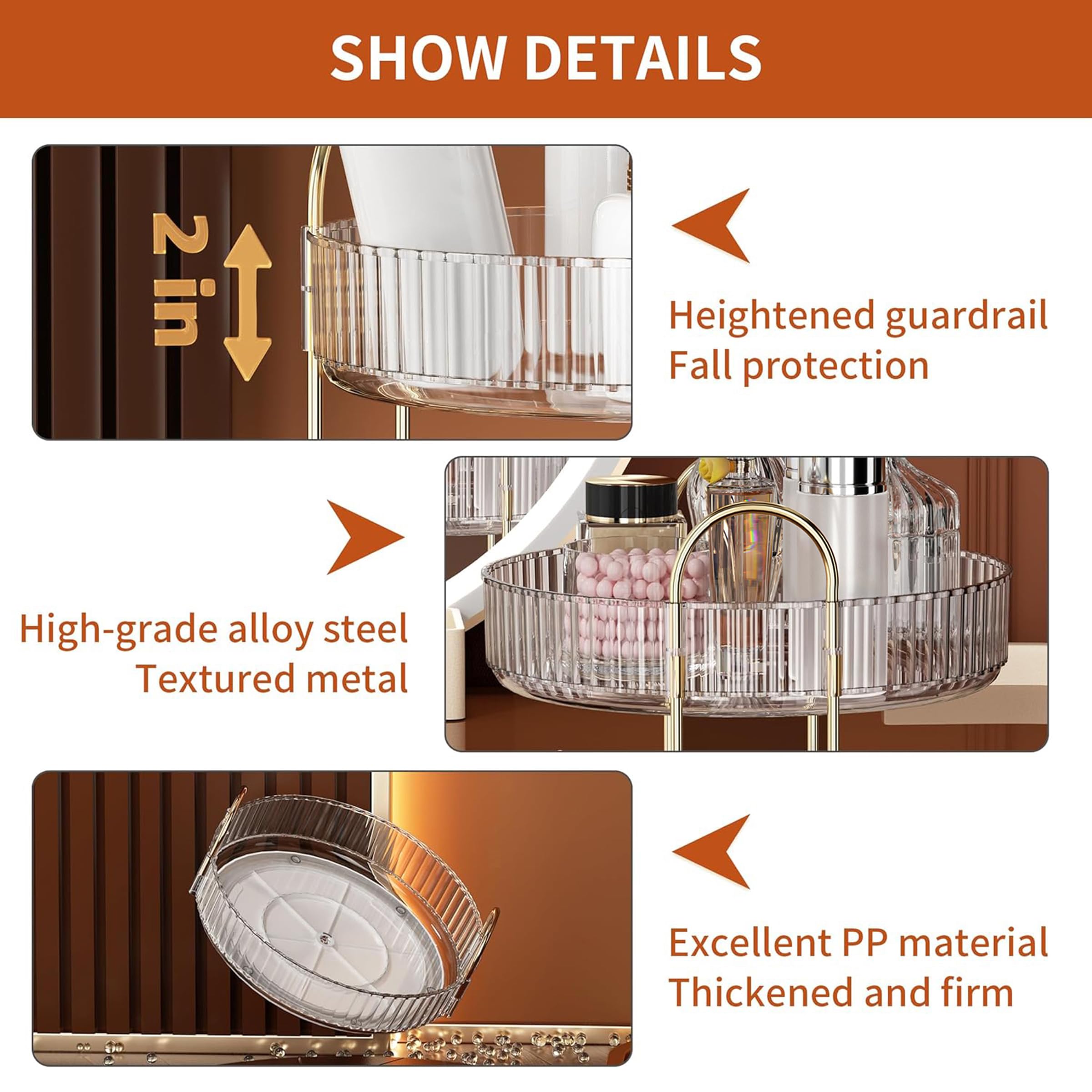 YCIA&DONE premium checkered tray and metal rod offer luxury