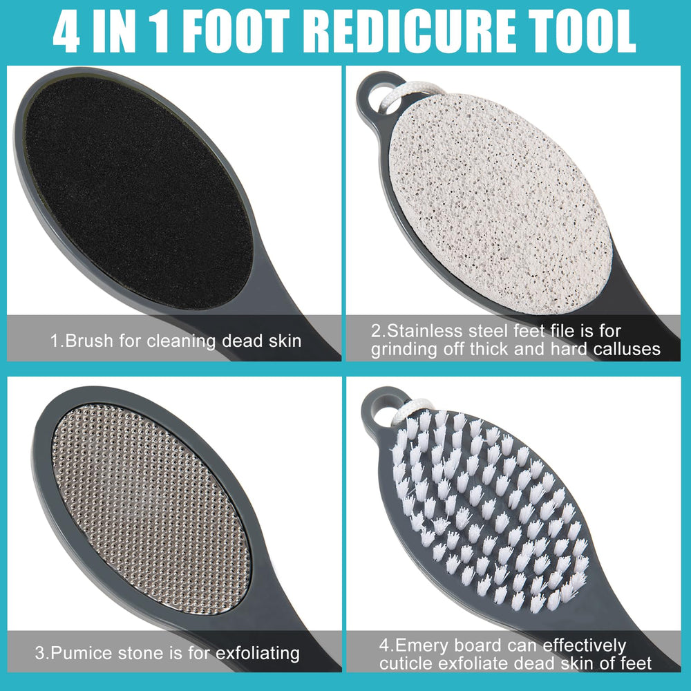 Yclin pedicure tools 4in1 design for all-in-one cleansing and filing at home