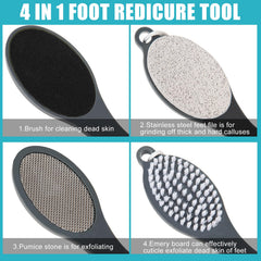 Yclin pedicure tools 4in1 design for all-in-one cleansing and filing at home