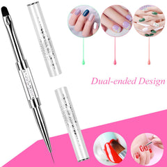 Ycyan nail brush with diamond-accent handle provides comfortable grip.