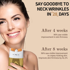 Ycz AH-8 neck and chest cream applied to décolletage for tone improvement.