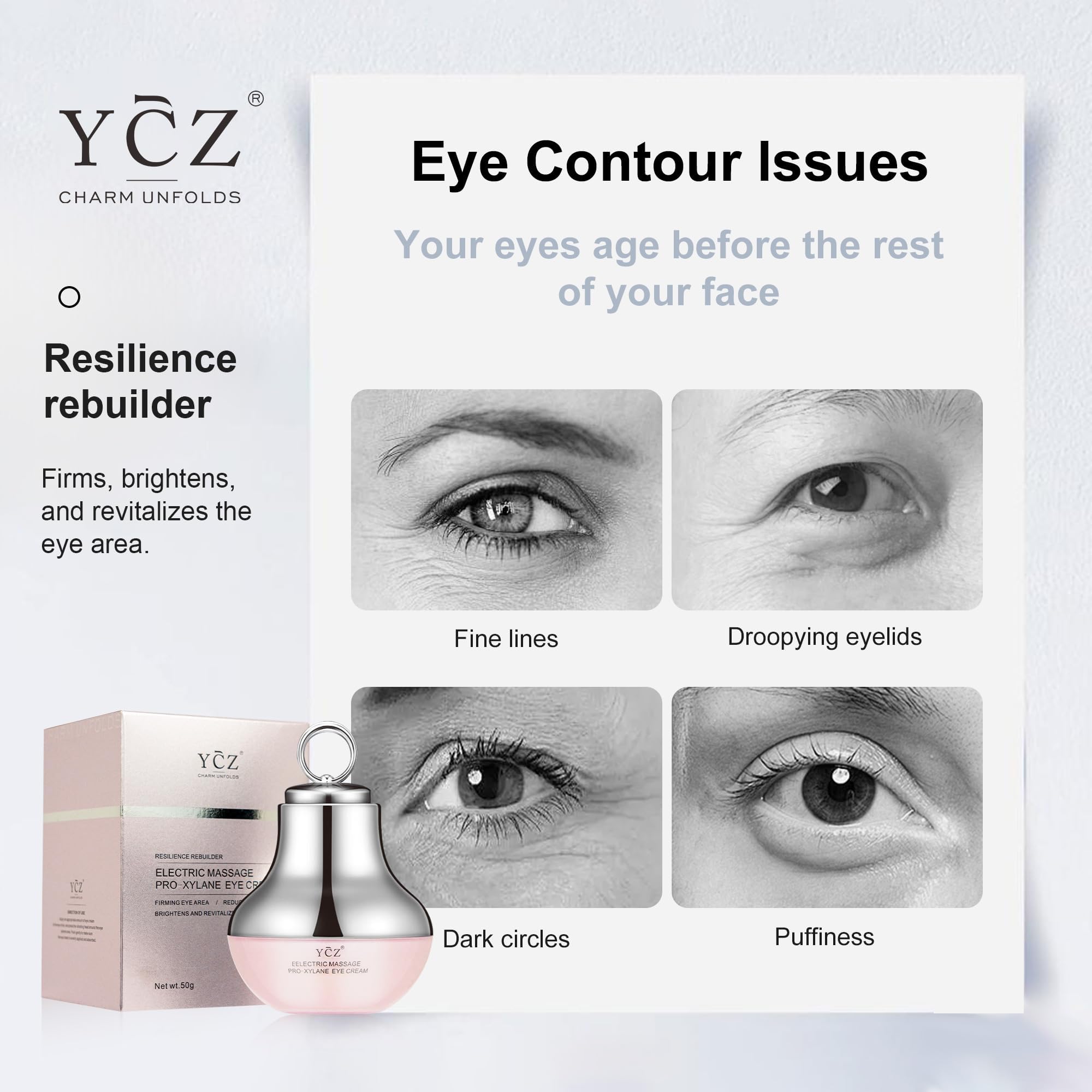Ycz Crema de Ojos, textura ligera y absorción rápida para uso diario